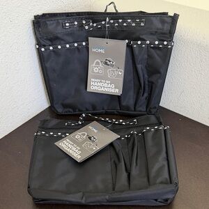 NWT Bundle of 2 Black Handbag Organisers with White Polka Dots.